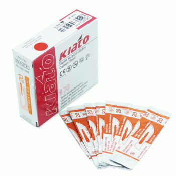 تیغ بیستوری جراحی سایز 20 کیاتو KIATO بسته 100 عددی